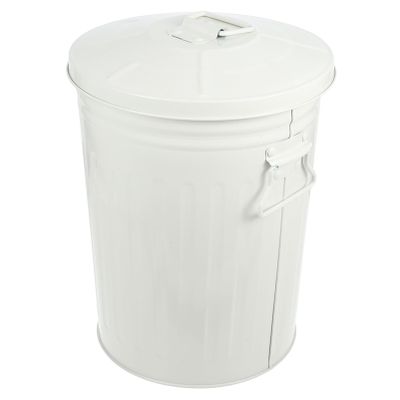 VOSAREA Round Trash Can with Lid Garbage Bin for Office Kitchen and Outdoor Use Sturdy Iron Design for Durability and Easy Cleaning