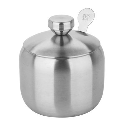 HOMSFOU Stainless Steel Seasoning Jar 3.74 Inch Metal Spice Shaker Container with Lid for Salt Pepper Condiment Holder Kitchen Dining Use