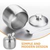 HOMSFOU Stainless Steel Seasoning Jar 3.74 Inch Metal Spice Shaker Container with Lid for Salt Pepper Condiment Holder Kitchen Dining Use view 2