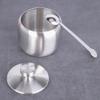 HOMSFOU Stainless Steel Seasoning Jar 3.74 Inch Metal Spice Shaker Container with Lid for Salt Pepper Condiment Holder Kitchen Dining Use view 4