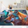 Jiospet Wolf Rugs for Bedroom - Kids Wolf Rug for Living Room Animal Carpet for Teens Decor Rug for Dining Room Cute Floor Mat, 3x5 Feet view 2