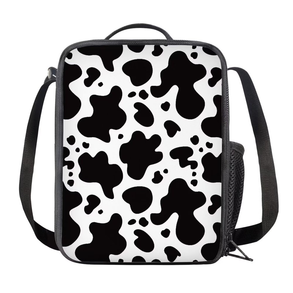 KUIFORTI Kids Lunch Box Insulated Lunch Bag for Boys School Bag for School Lunch Bag Cow Print Lunch Box Lunchbox Portable Lunch Boxes Kids Lunch Bag Cooler Bag