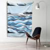 MYGANN Waves Lapping At The Rocks Indoor And Outdoor Wall Decoration Tapestry 80x60in, Used For Curtains Tablecloths Sofa Covers Housewarming Gifts, Black view 2