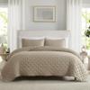 WDCOZY Beige Cloud California Cal King Size Quilt Bedding Sets with Pillow Shams, Oversized Tan Lightweight Bedspread Coverlet, Taupe Camel Soft Cute Bed Cover for All Season view 1