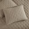 WDCOZY Beige Cloud California Cal King Size Quilt Bedding Sets with Pillow Shams, Oversized Tan Lightweight Bedspread Coverlet, Taupe Camel Soft Cute Bed Cover for All Season view 4