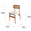 SPYQKHSH Nordic Solid Wood Dining Chairs Set of 2,Oak Wood Dining Chairs,Armless Padded Kitchen Chair,with Vine Woven Back Decoration view 3