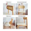 SPYQKHSH Nordic Solid Wood Dining Chairs Set of 2,Oak Wood Dining Chairs,Armless Padded Kitchen Chair,with Vine Woven Back Decoration view 4