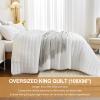 HiSnug White King Size Quilt Bedding Set, Reversible Lightweight Bed Spreads Oversized King Quilted Bedspread for All Seasons, Soft Washable, 3 Pieces, 1 Quilt (108x96 in) & 2 Pillow Shams (20x36 in) view 4