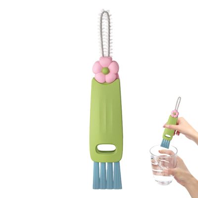 3 in 1 Cup Lid Cleaning Brush | Multifunctional Cleaning Brush Portable Cup Lid Cleaner with Brush | Cup Lid Gaps Cleaning Brush | Crevice Cleaning Brush for Bottle Gaps Tight Spaces Cup