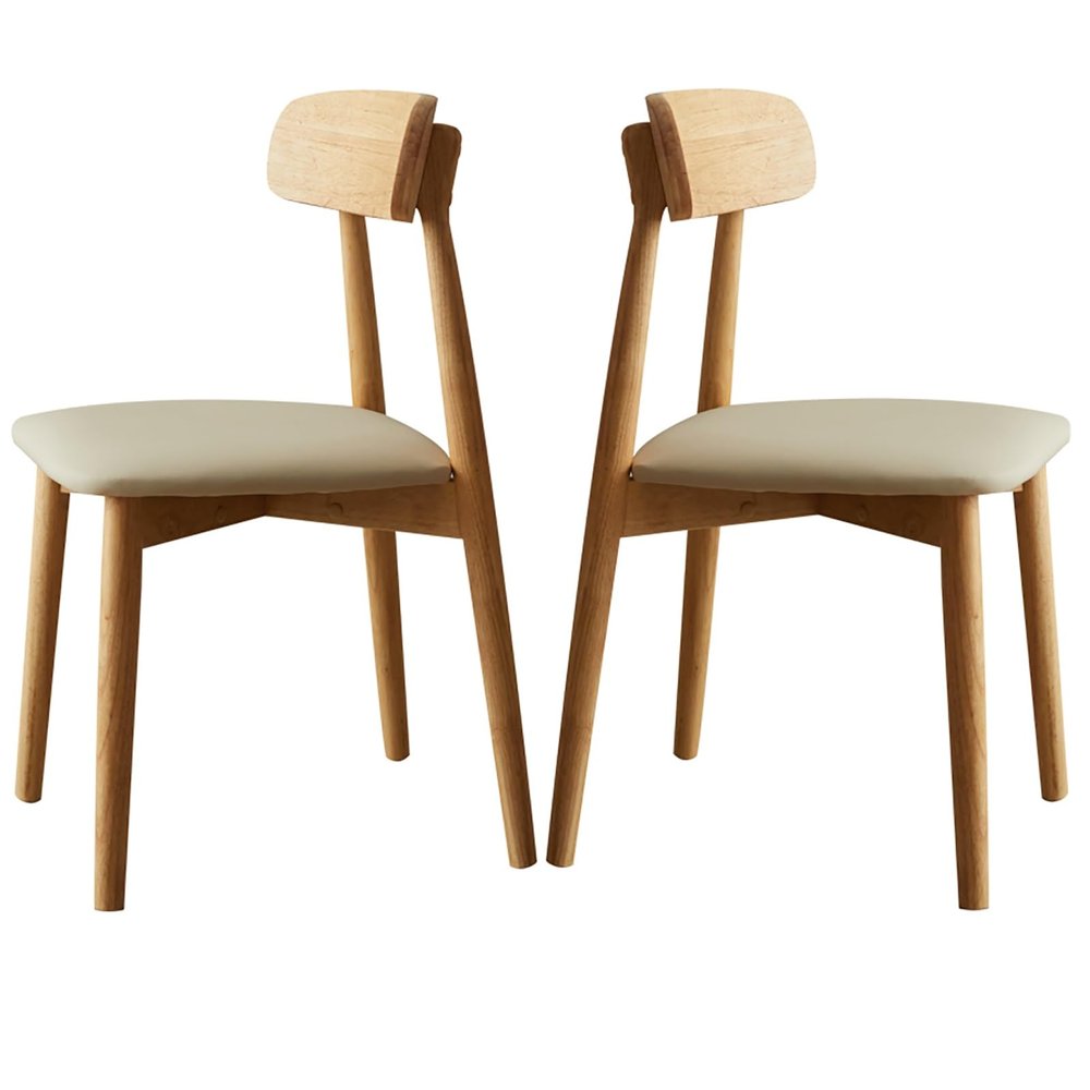 SPYQKHSH Solid Oak Wood Dining Chairs Set of 2,Upholstered Mid Century Modern Kitchen Chairs Armless,for Dining Room,Kitchen,Living Room