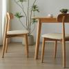 SPYQKHSH Solid Oak Wood Dining Chairs Set of 2,Upholstered Mid Century Modern Kitchen Chairs Armless,for Dining Room,Kitchen,Living Room view 2