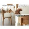 SPYQKHSH Solid Oak Wood Dining Chairs Set of 2,Upholstered Mid Century Modern Kitchen Chairs Armless,for Dining Room,Kitchen,Living Room view 4
