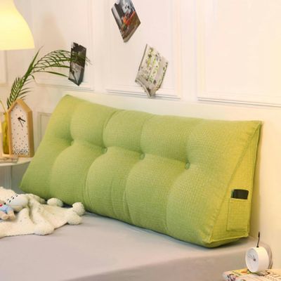 MOUNW Triangular Headboard Pillows Adult Wedge Backrest,for Sitting Up in Bed Reading Pillow Large Bolster Day Bed Dorm Pillows with Removable Linen Cover