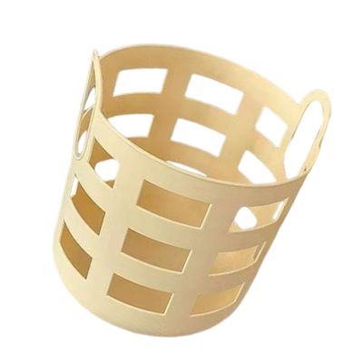 Ciieeo Hollow-out Plastic Laundry Basket Small Dirty Clothes Organizer Reusable Portable Chrome Laundry Hamper for Bathroom