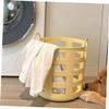 Ciieeo Hollow-out Plastic Laundry Basket Small Dirty Clothes Organizer Reusable Portable Chrome Laundry Hamper for Bathroom view 2