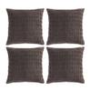 Fancy Homi 4 Packs Boho Dark Brown Decorative Throw Pillow Covers 26x26 Inch for Living Room Couch Bed Sofa, Rustic Modern Farmhouse Home Decor, Soft Plush Corduroy Cute Square Cushion Case 66x66 cm view 1