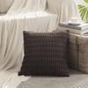 Fancy Homi 4 Packs Boho Dark Brown Decorative Throw Pillow Covers 26x26 Inch for Living Room Couch Bed Sofa, Rustic Modern Farmhouse Home Decor, Soft Plush Corduroy Cute Square Cushion Case 66x66 cm view 2