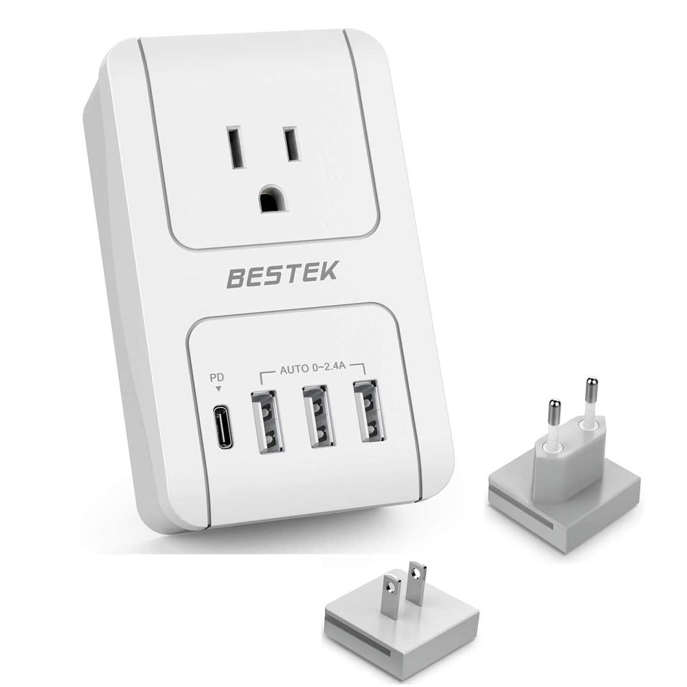 BESTEK 35W Universal Travel Adapter, 4 USB Ports & 1 Input Socket