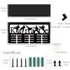 CREATCABIN Karate Medal Hanger Display Medal Holder with Shelf Trophy Rack Sports Iron Frame Wall Mount Metal Medal Hooks Organizer for Hanging Medals Awards Kongshoudao Taekwondo 15.7 x 7.9Inch Black view 2