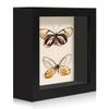 CCDCC 5x5 Small Shadow Box Picture Frame Display Case with Soft Linen Back, Black Wooden Memory Shadow Box Frame with Tempered Glass Cover for Wall or Tabletop Display view 1