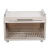 Dish Drying Rack Container Dish Storage Rack Cupboard with Cover Drain Storage Box Storage Rack Versatile Tableware Storage Box with Lid for Home Kitchen (Brown) view 4