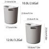 BYDEADY Large-Capacity Home Kitchen Trash can Plastic Garbage Recycling bin Simple Wastebasket Container, 12.0L/3.2Gal, Black view 2