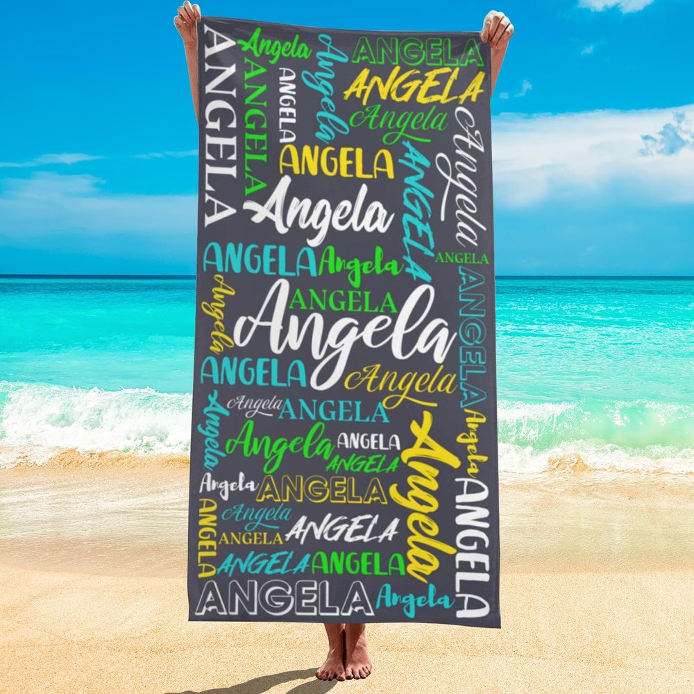 Lztaralq Personalized Beach Towel for Kids & Adults,Custom Beach Towel with Name,Customized Sand Free Microfiber Quick-Dry Travel Pool Beach Towel Gift for Men Women Kids
