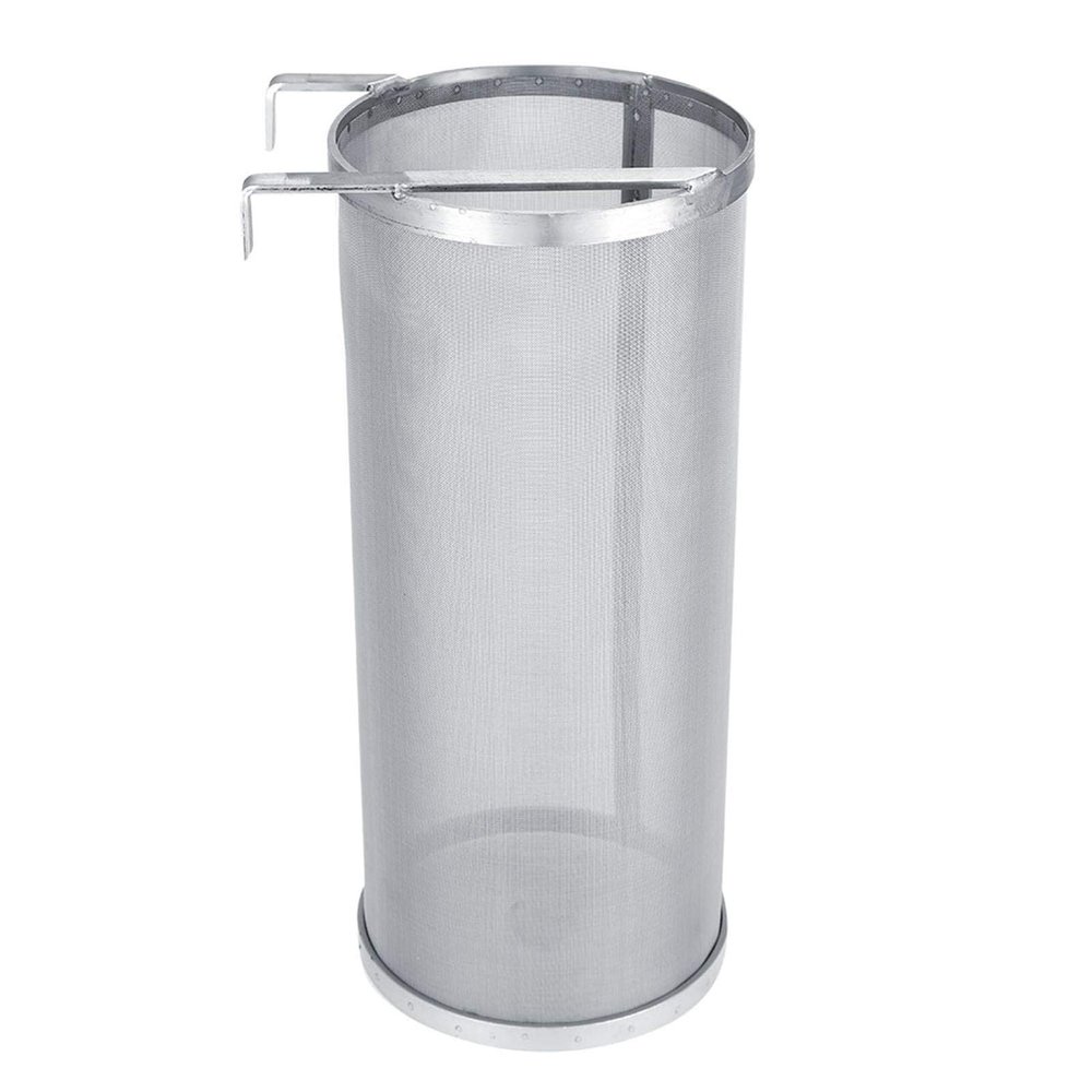 HOHXFYP Beer Dry Filter, 300 Microns Mesh Stainless Steel Hop Strainercartridge, Hangable Homebrew Hops Beer & Tea Kettle Brew Filter Brewing Filter (5.9 x 13.7inSilver)