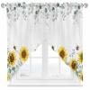 ARTSHOWING Swag Curtain Valances for Windwos Flowers Kitchen Scalloped Valance/Swags Rod Pocket Window Curtain Pastoral Style Yellow Sunflower Valances for Living Room Bedroom, 28"x36"x2 view 1