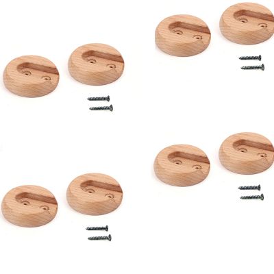 YUNDUOKEJI 4Set (8Pieces) Closet Pole Socket Wooden Closet Rod Holders Closet Rod Support with Screws