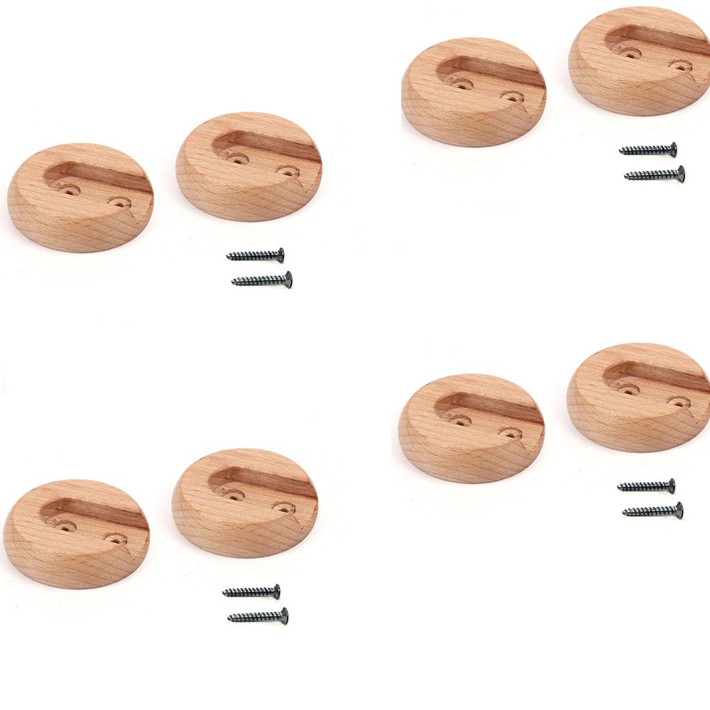 YUNDUOKEJI 4Set (8Pieces) Closet Pole Socket Wooden Closet Rod Holders Closet Rod Support with Screws