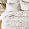 EVERGRACE Luxury Ruched Velvet Quilt King Size, Ultra Soft Bedspread Coverlet Set, Lightweight Velvet Comforter, Quilted Bedding Cover with 2 Matching Shams for All Season, Ivory White view 2