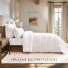 EVERGRACE Luxury Ruched Velvet Quilt King Size, Ultra Soft Bedspread Coverlet Set, Lightweight Velvet Comforter, Quilted Bedding Cover with 2 Matching Shams for All Season, Ivory White view 3