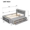Brisca Full Size Platform Bed with Storage Headboard and 6 Drawers,Bed Frame W/Bed-end Storage- Case,for Bedroom,Apartment,Guest Room,Easy Assembly,Grey view 2