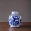 Ceramic Vase Blue And White Porcelain Vase decoration Vase sculpture Blue and white porcelain jar with lid home living room Chinese antique vase flower arrangement porch decorative ceramic decoratio view 1