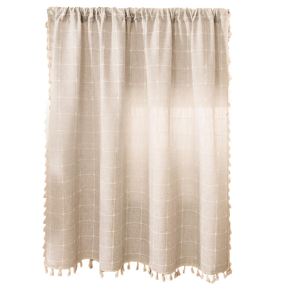 KUYYFDS Farmhouse Kitchen Curtains 90 * 60cm Short Curtains Rod Pocket Country Kitchen Curtains Semi-Transparent Tier Curtains Kitchen Valances for Windows Decor