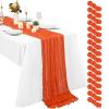 16 Pack Cheesecloth Boho Gauze Table Runner, 21x120 Inch - Rustic Romantic Long Table Runner for Wedding Party Bridal Shower Thanksgiving Christmas Decoration (Orange) view 1
