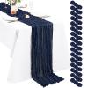 16 Pack Navy Blue Cheesecloth Table Runner, 10Ft Boho Gauze Table Runner 21x120 Inch Rustic Romantic Long Runner for Wedding Party Bridal Shower Thanksgiving Christmas Decoration view 1