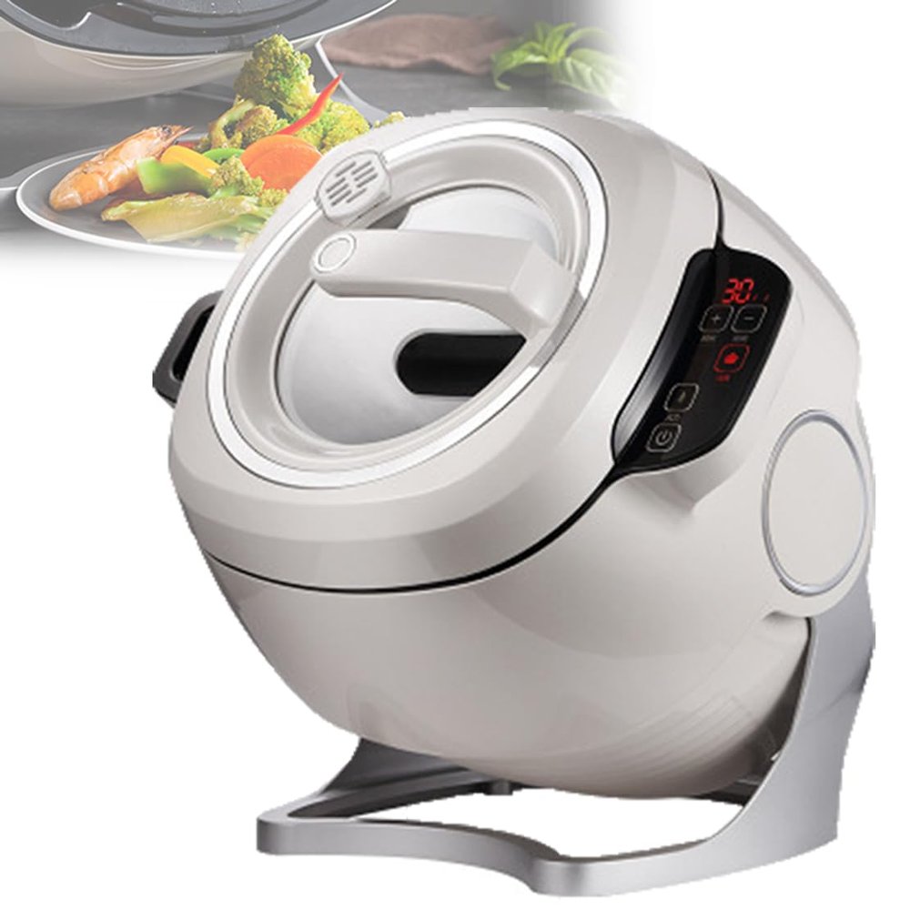 Intelligent Automatic Cooking Machine, 2000W Commercial Food Processor, 360 Rotating and 3D All-Round Heating, Three-Level Pot Adjustment, for Stir Frying, Stewing, Cooking, and Soup Making