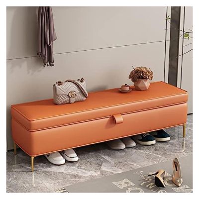 HAOKAZLBR Shoe Bench for Front Door Entrance Furniture, Storage Bench, Faux Leather Storage Footstool, Premium Bedside Bench with Storage, Bedroom Bench Shoe Stool (Size : 80x40x45cm(31x16x18inch))