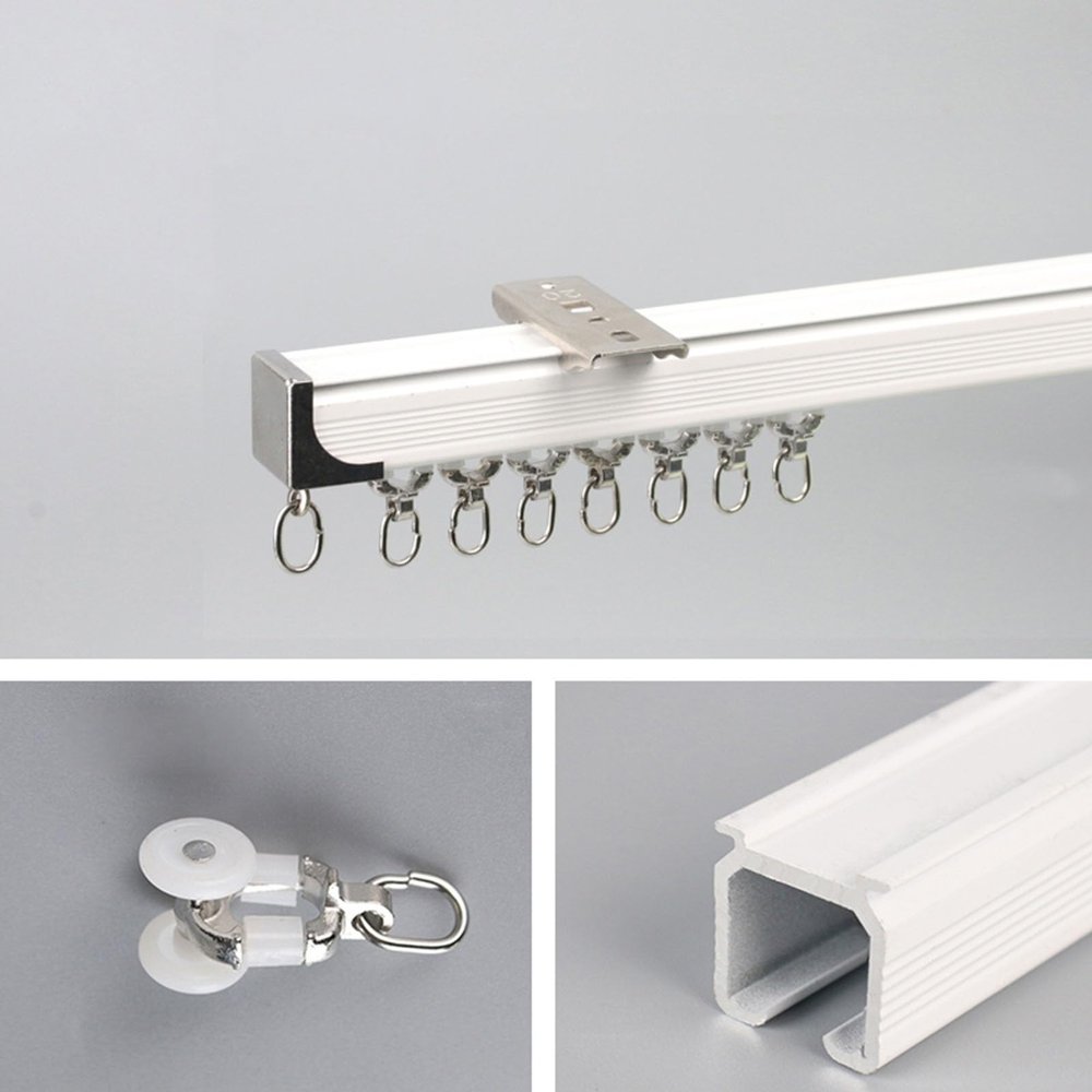 Track curtains ceiling mount,Basement ceiling coveringCafe curtain rodScope of application: Suitable for living rooms,bathrooms,bedrooms,ceilings,bay windows ( Color : White top , Size : 2.9m/9.5ft/