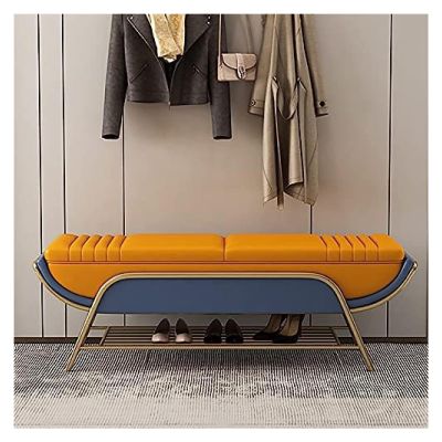HAOKAZLBR Shoe Bench for Living Room Entryway Bench, Modern Shoe Rack Bench with Storage Shelf, Faux Leather Upholstered End of Bed Bench Seat,Bench Shoe Storage (Size : 80x40x45cm(31x16x18inch))