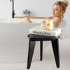 BLUEWEST Shower Foot Stool for Shaving Legs, Acacia Wood Shower Foot Rest, Bathroom Foot Step Stool for Inside Shower, Shower Bench, Corner Shower Stool for Small Shower Spaces (Black) view 4