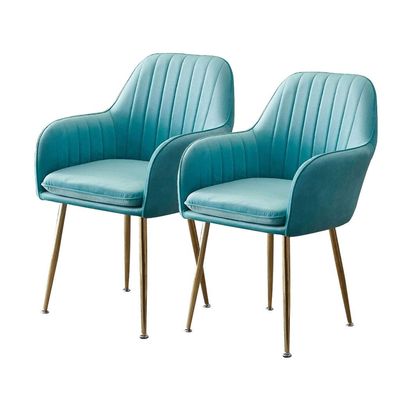 ZLGONRL Kitchen Dining Chairs,Counter Lounge Chairs Plating Leg Velvet Reception Chair Kitchen Chair Upholstered Bar Stools (Sky Blue)