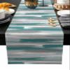 Abstract Table Runner Dresser Scarves, Blue Geometric Line Paint Texture Dining Table Runners, Modern Washable Non-Slip Rectangle Table Setting Decor for Party Holiday Dinner, 13x72 view 1