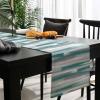 Abstract Table Runner Dresser Scarves, Blue Geometric Line Paint Texture Dining Table Runners, Modern Washable Non-Slip Rectangle Table Setting Decor for Party Holiday Dinner, 13x72 view 3