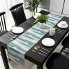 Abstract Table Runner Dresser Scarves, Blue Geometric Line Paint Texture Dining Table Runners, Modern Washable Non-Slip Rectangle Table Setting Decor for Party Holiday Dinner, 13x72 view 4