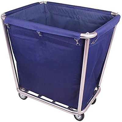 JKSVTF Movable Trolleys Removable Bags with Laundry Basket Heavy Duty Laundry Organizer Sorter Laundry Cart on Wheels Industrial Style Linen Cart for Hotel Room (Blue)