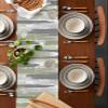 Abstract Table Runner Dresser Scarves, Sage Green Geometric Line Paint Texture Dining Table Runners, Modern Washable Non-Slip Rectangle Table Setting Decor for Party Holiday Dinner, 18x72 view 2