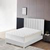 Greaton, Vinyl Upholstered Bed Frame, Decorative Attractive Headboard, Long Lasting Durable, Includes 3 Color Legs to Choose Gold, Silver and Black,Queen, White view 2
